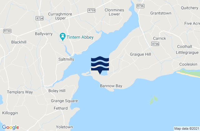 Mappa delle Getijden in Bannow Island, Ireland