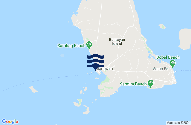 Mappa delle Getijden in Bantayan (Bantayan Island), Philippines