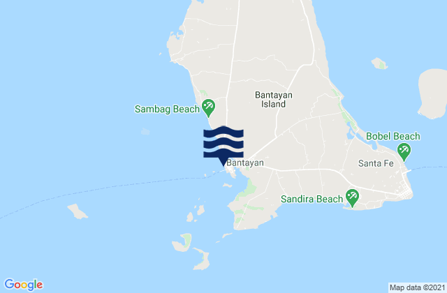 Mappa delle Getijden in Bantayan Bantayan Island, Philippines