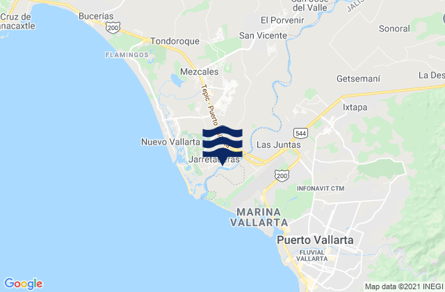 Mappa delle Getijden in Banus Vallarta (Verde Vallarta), Mexico