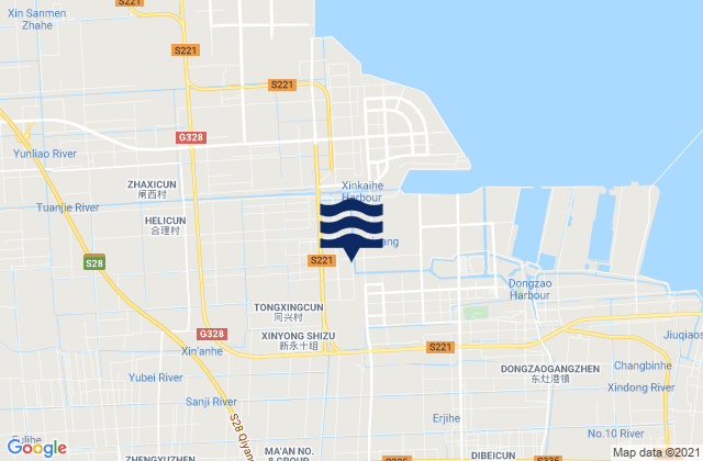Mappa delle Getijden in Baochang, China