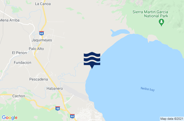 Mappa delle Getijden in Baorvco, Dominican Republic