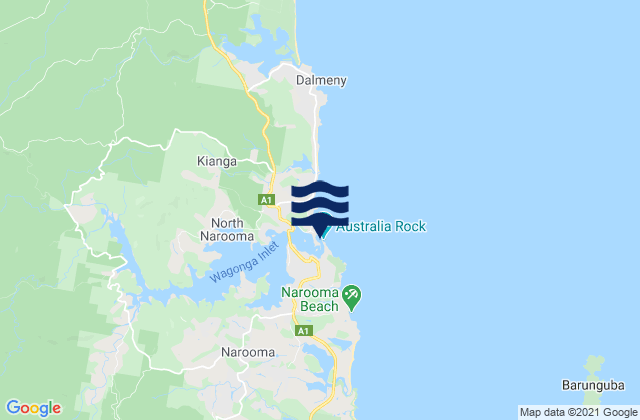 Mappa delle Getijden in Bar Beach (Narooma), Australia