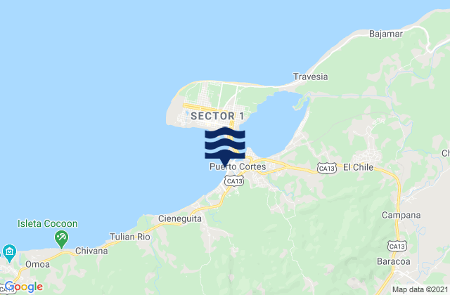 Mappa delle Getijden in Baracoa, Honduras