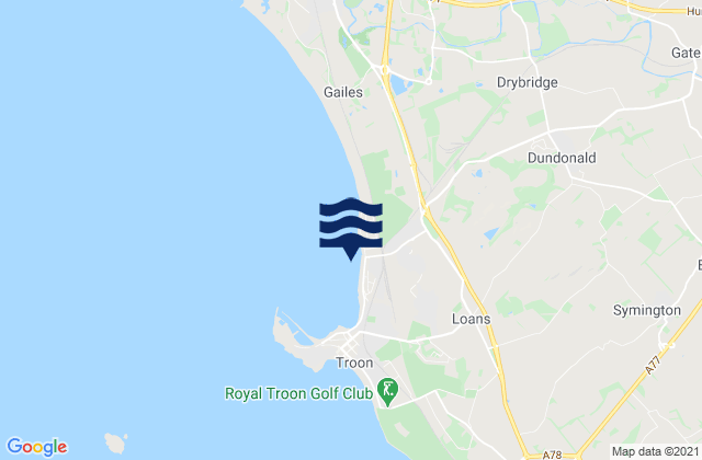 Mappa delle Getijden in Barassie Beach, United Kingdom