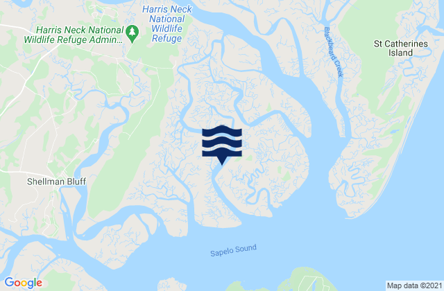 Mappa delle Getijden in Barbour Island (Barbour Island River), United States