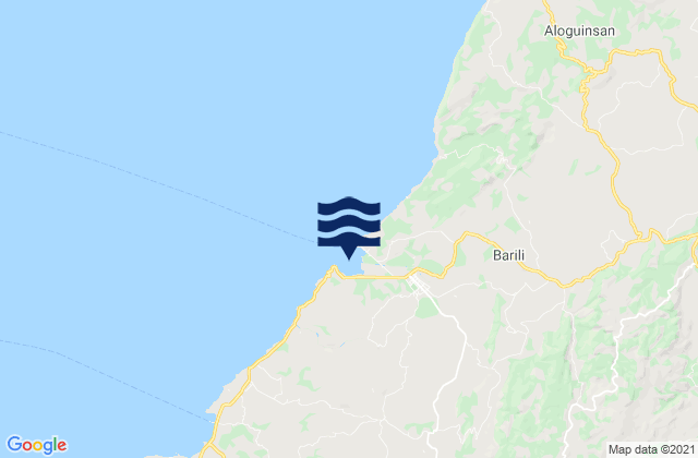 Mappa delle Getijden in Barili Bay, Philippines