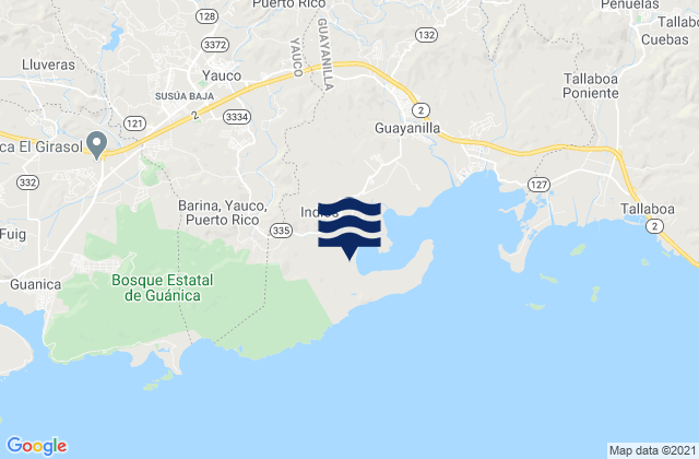 Mappa delle Getijden in Barina Barrio, Puerto Rico