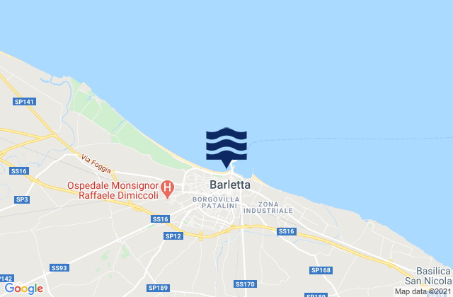 Mappa delle Getijden in Barletta, Italy