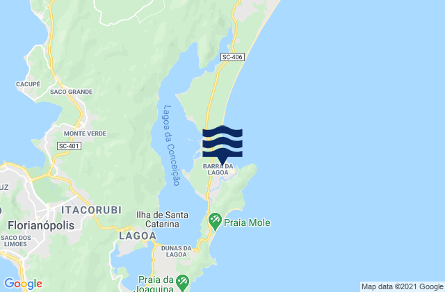 Mappa delle Getijden in Barra da Lagoa, Brazil