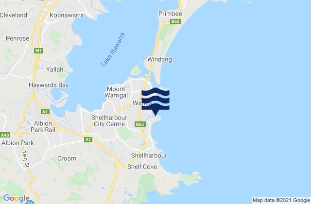 Mappa delle Getijden in Barrack Point, Australia