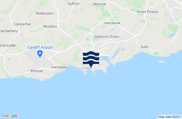 Mappa delle Getijden in Barry, United Kingdom