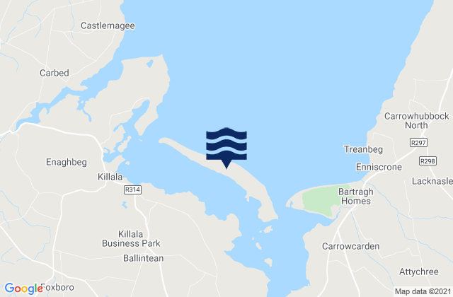 Mappa delle Getijden in Bartragh Island, Ireland