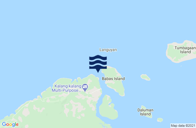 Mappa delle Getijden in Basbas Channel (Tawitawi Island), Philippines