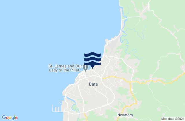 Mappa delle Getijden in Bata Bay Rio Muni, Equatorial Guinea
