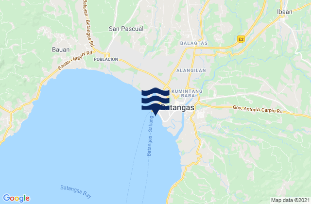 Mappa delle Getijden in Batangas City, Philippines