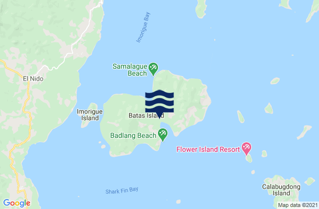 Mappa delle Getijden in Batas Island, Philippines