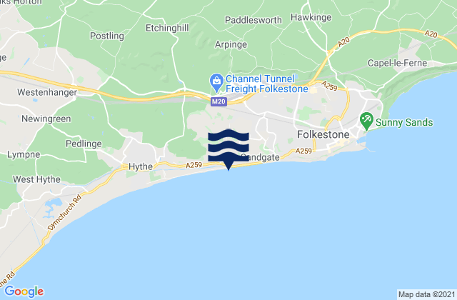 Mappa delle Getijden in Battery Point Beach, United Kingdom