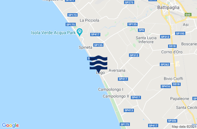 Mappa delle Getijden in Battipaglia, Italy
