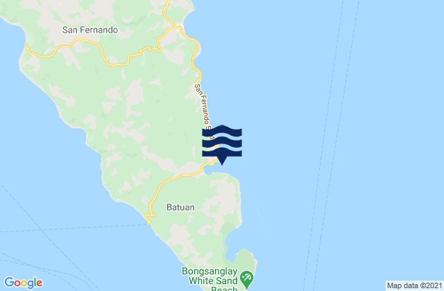 Mappa delle Getijden in Batuan Bay (Ticao Island), Philippines