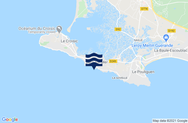 Mappa delle Getijden in Batz-sur-Mer, France