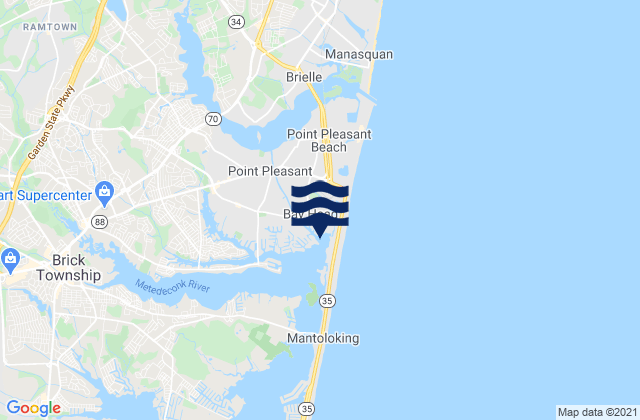 Mappa delle Getijden in Bay Head Harbor, United States
