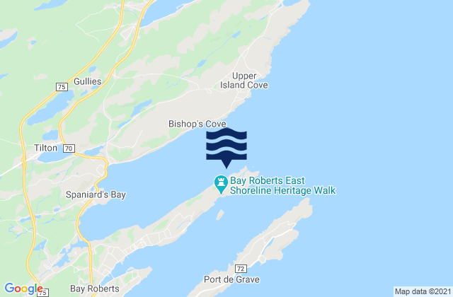 Mappa delle Getijden in Bay Roberts, Canada