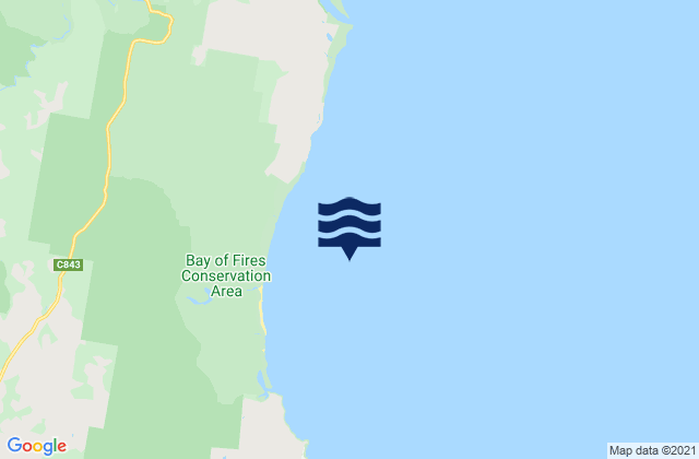 Mappa delle Getijden in Bay of Fires, Australia