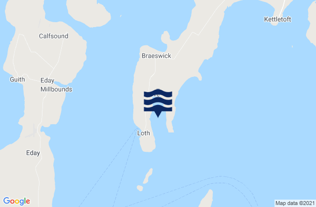 Mappa delle Getijden in Bay of Stove, United Kingdom