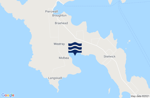 Mappa delle Getijden in Bay of Tuquoy Beach, United Kingdom
