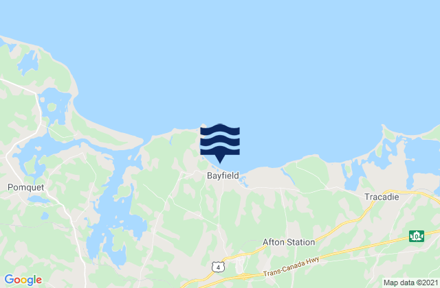Mappa delle Getijden in Bayfield Beach, Canada
