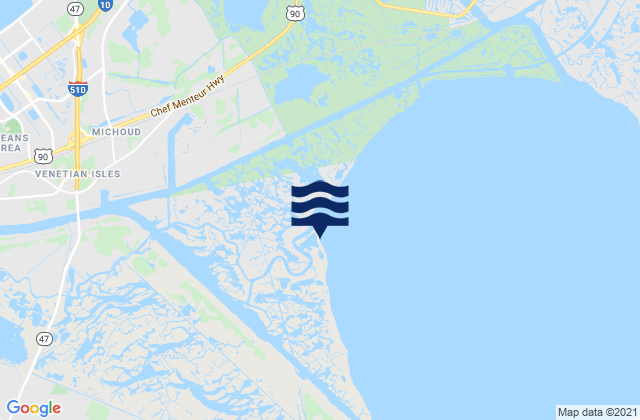 Mappa delle Getijden in Bayou Bienvenue, United States