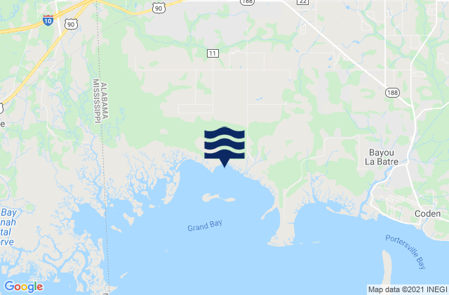 Mappa delle Getijden in Bayou Caddy, United States