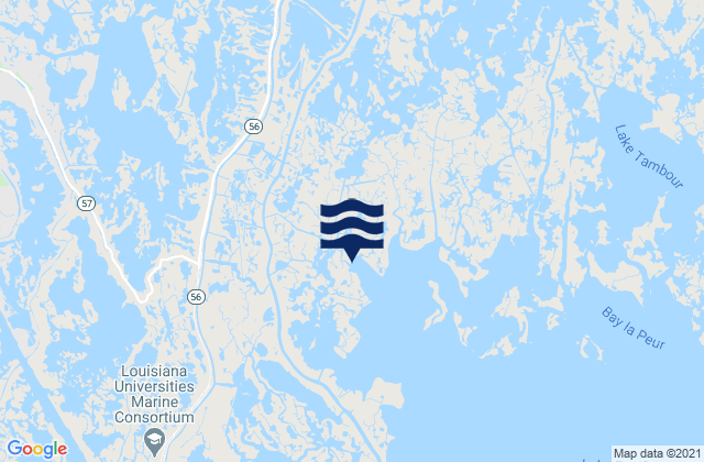 Mappa delle Getijden in Bayou Dulac, United States