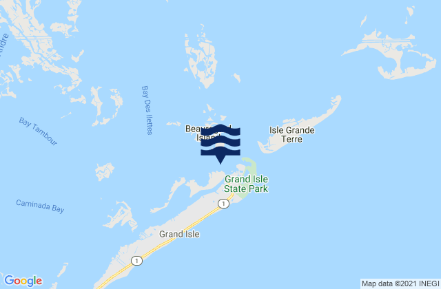 Mappa delle Getijden in Bayou Rigaud Grand Isle, United States