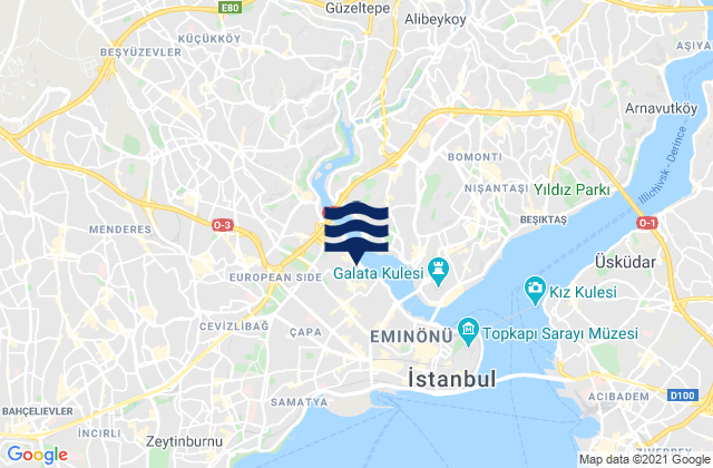 Mappa delle Getijden in Bayrampaşa, Turkey