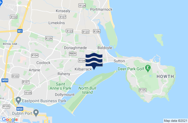 Mappa delle Getijden in Bayside, Ireland
