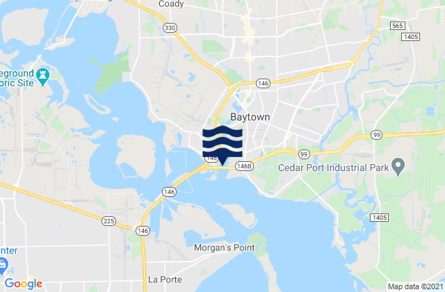 Mappa delle Getijden in Baytown, United States