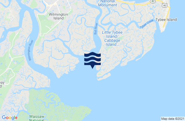 Mappa delle Getijden in Beach Hammock, United States