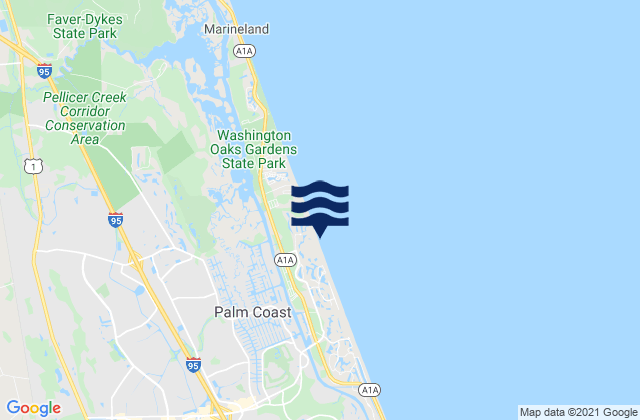 Mappa delle Getijden in Beach Hammock, United States