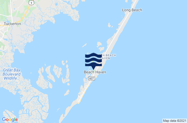 Mappa delle Getijden in Beach Haven, United States