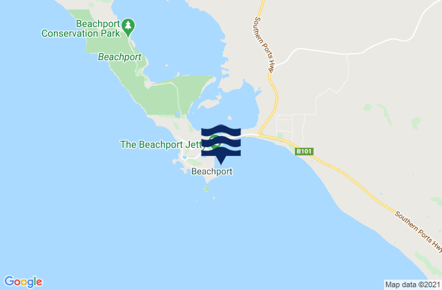 Mappa delle Getijden in Beachport, Australia
