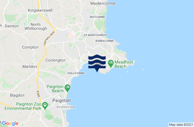 Mappa delle Getijden in Beacon Cove Beach, United Kingdom