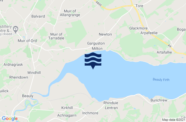 Mappa delle Getijden in Beauly Firth, United Kingdom