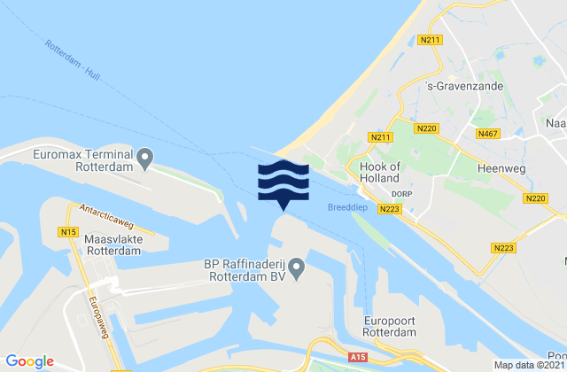 Mappa delle Getijden in Beerkanaal, Netherlands