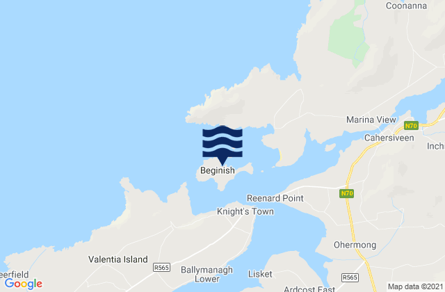 Mappa delle Getijden in Beginish Island, Ireland