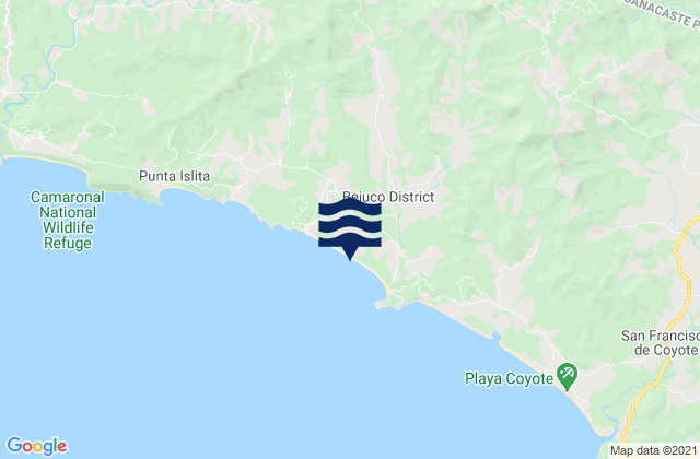Mappa delle Getijden in Bejuco, Costa Rica