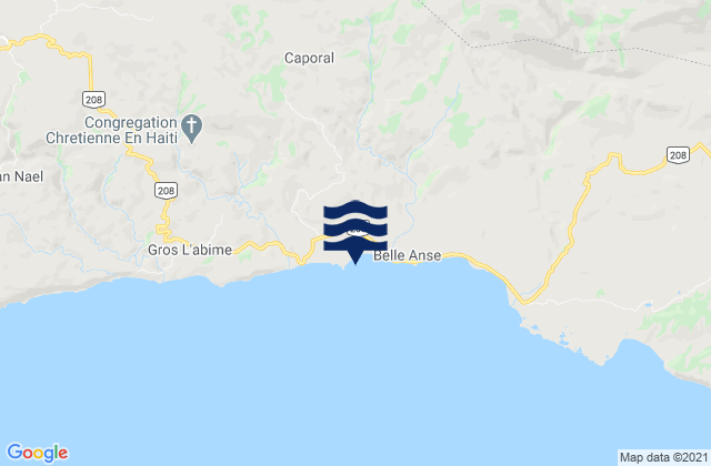 Mappa delle Getijden in Belans, Haiti