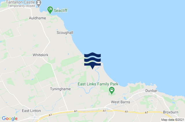 Mappa delle Getijden in Belhaven Bay, United Kingdom