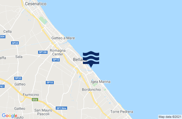 Mappa delle Getijden in Bellaria-Igea Marina, Italy